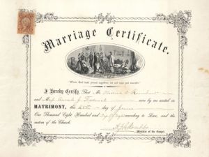 Marriage Certificate - Americana