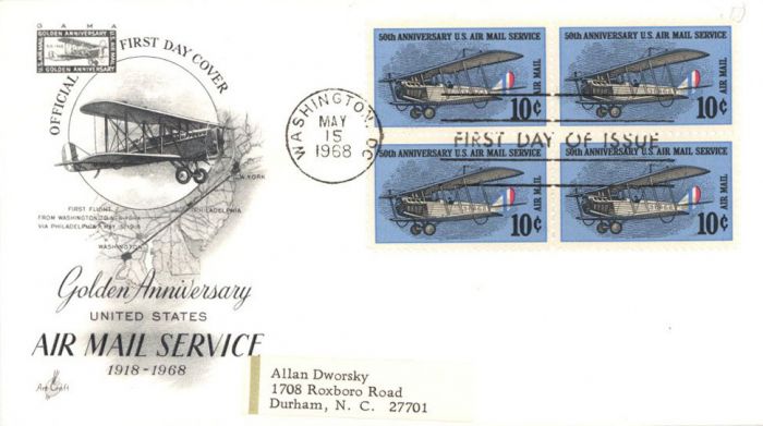 First Day Issue Cover - United States Air Mail Service - Americana