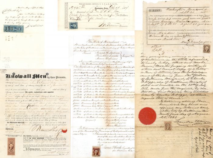 Group of Documents with Washington Revenue Stamps - Americana
