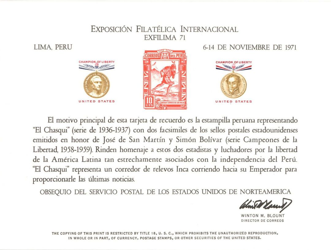 Souvenir Card # PS-4 - 1971 dated Americana