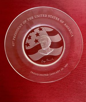 George H.W. Bush- Presidential Inaugural Crystal Plate