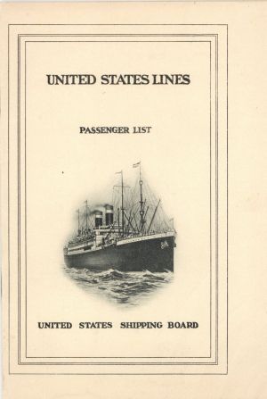 United States Lines Passenger List - Americana