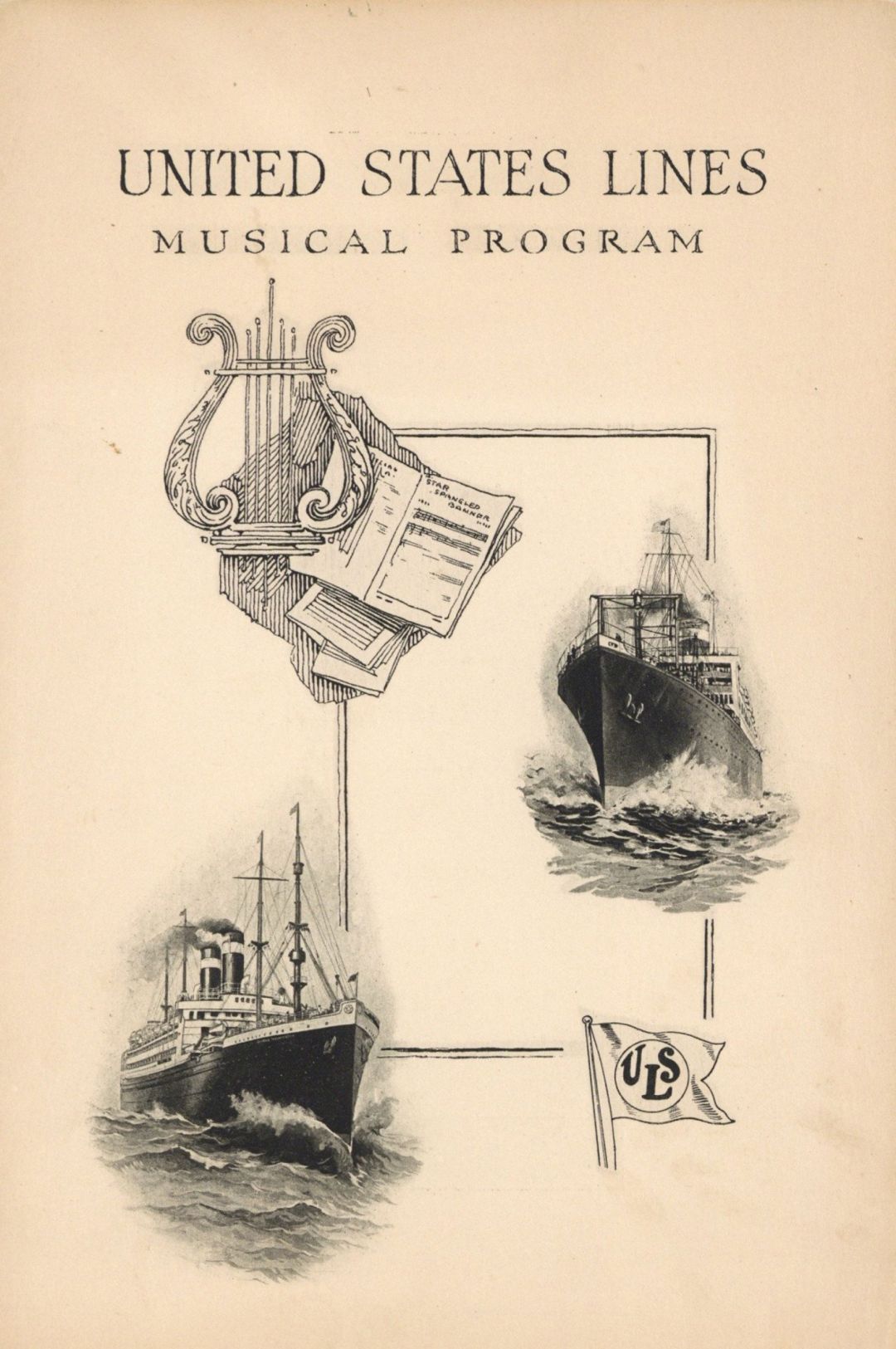 United States Lines Passenger Musical Program - Americana