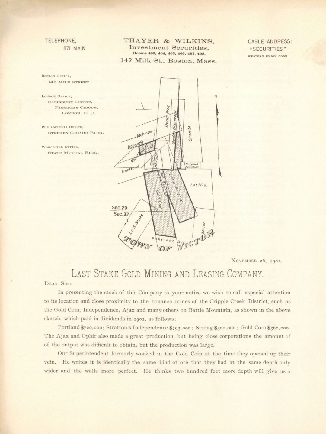 Last Stake Gold Mining and Leasing Co. Prospectus Letter - Americana