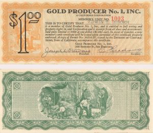 Gold Producer No. 1, Inc. Membership - Americana