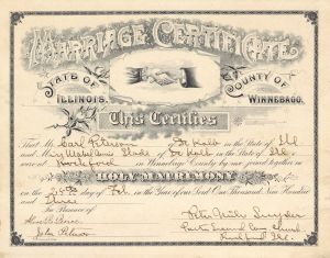 Marriage Certificate 1903 - Americana