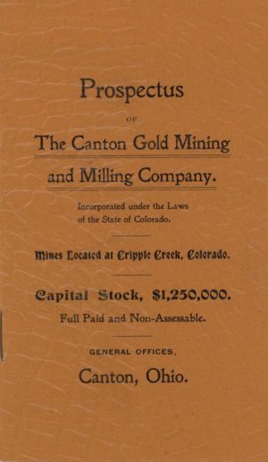 Prospectus for Canton Gold Mining and Milling Co. - Cripple Creek Mining District - Americana