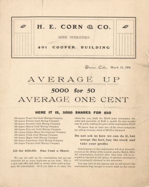 Prospectus for H. E. Corn and Co. - Americana