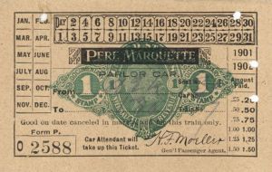Pere Marquette Railroad Ticket - Americana