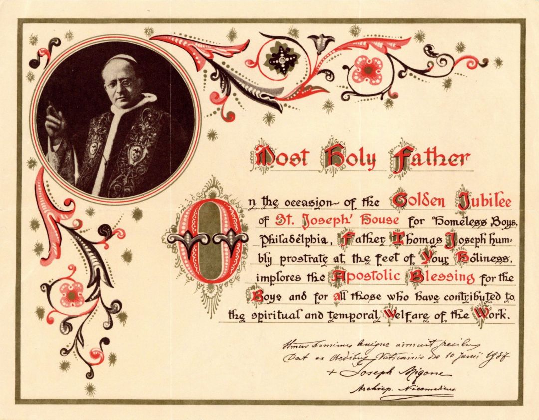 Most Holy Father Certificate - Americana