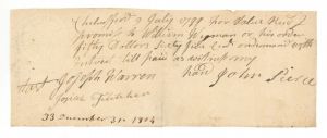 1799 Promissory Note - Embossed 4 Cent Revenue - Americana