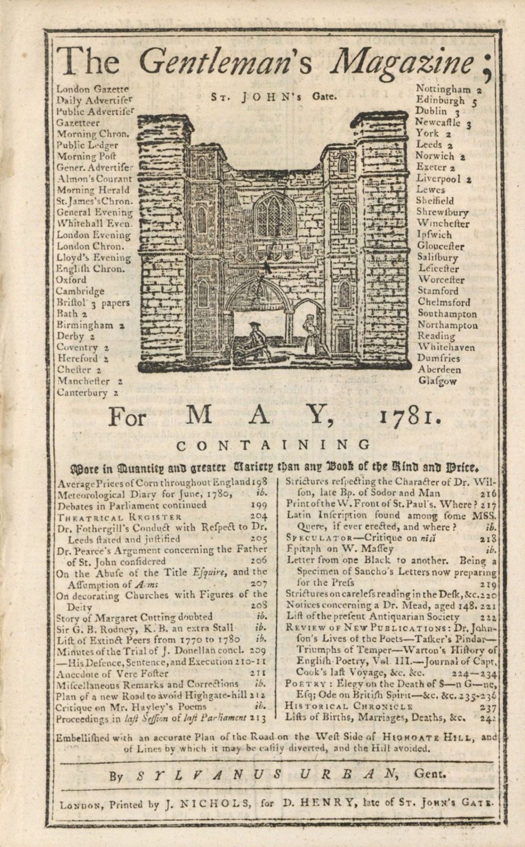 18th Century Gentleman's Magazine - Americana