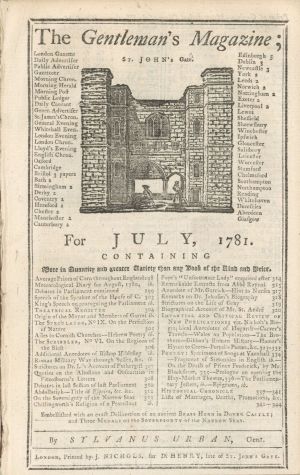 1781 dated Gentleman's Magazine - Americana