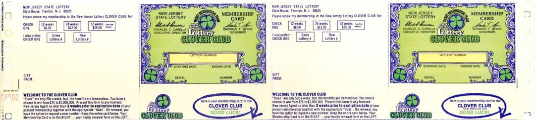 Pair of Lottery Clover Club Tickets - Americana