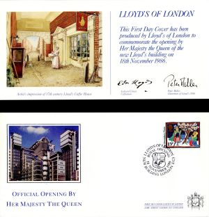 Lloyd's of London 1st Day Cover and Envelope dated 1986 - Americana