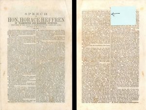  Speech of Hon. Horace Heffren dated 1861 - Americana