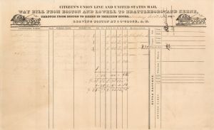  Coach Way Bill from Boston dated 1833 - Americana