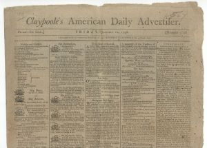 Claypoole's American Daily Advertiser - 1798 dated Americana