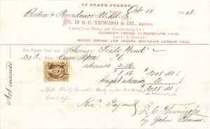 1864 Bill from Central Coal Mining and Manufacturing Co.  -  Americana