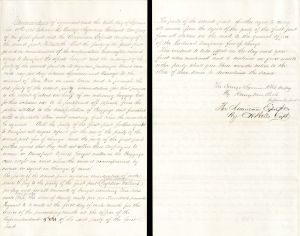 Agreement between AMEX and Oswego and Syracuse Railroad Co. -  1865 and 1866 dated Americana