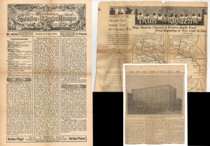 Group of German and New York Newspapers - 1906 and 1918 dated Americana