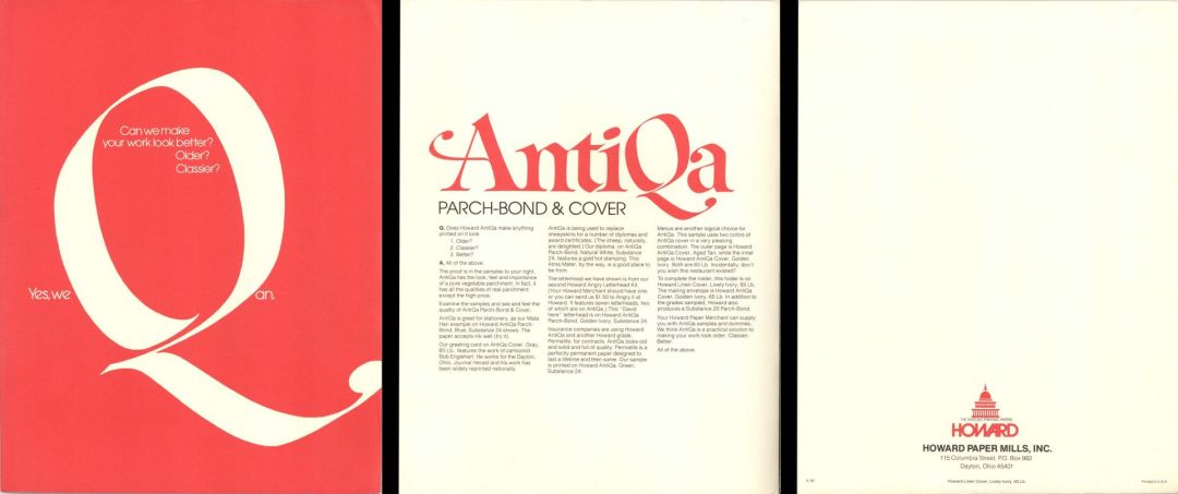 Howard Paper Mills, Inc. Publication - 1980 dated Americana