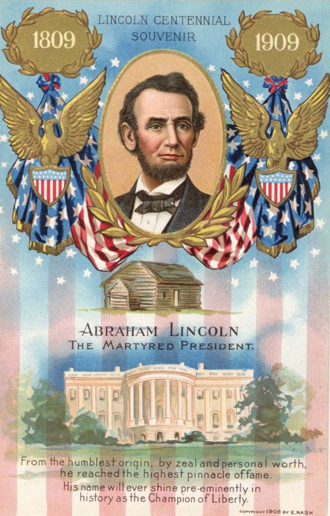 Lincoln Centennial Postcard - 1809-1909 dated Americana