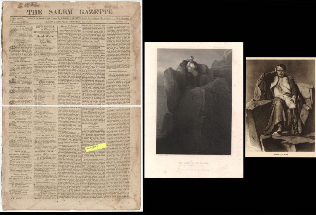Salem Gazette and Prints - 1820 dated Americana