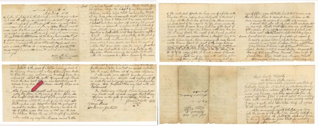 1844 dated Slavery Document - Last Will and Testament - Americana