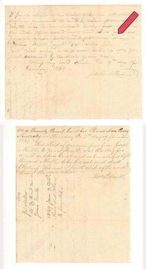 1839 dated Slavery Document - Emancipation Document - Americana