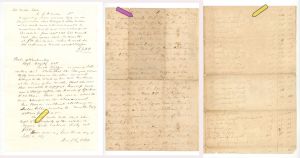 1827-1841 dated Slavery Document - 3 Documents Listing Negro Slaves - Americana