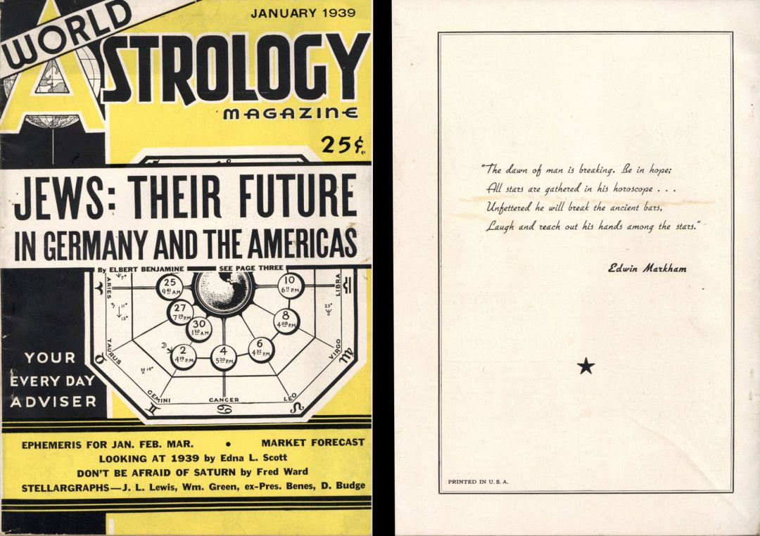 World Astrology Magazine - 1939 dated Americana