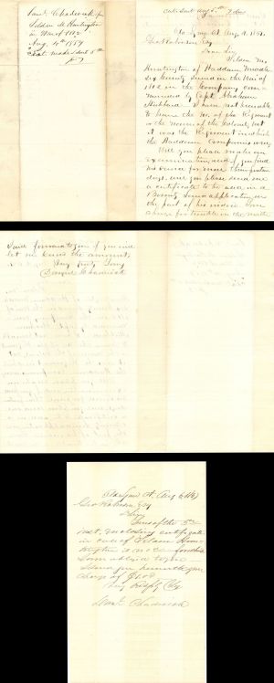 War of 1812 Pair of Letters - 1857 dated Americana