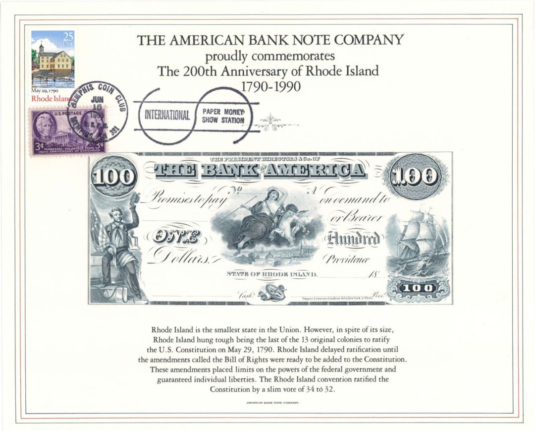Souvenir Card # SO-72 - Americana