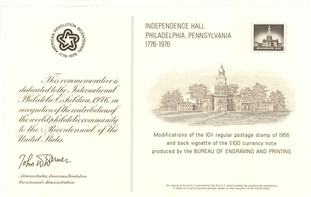 Souvenir Card # B-35 - Americana
