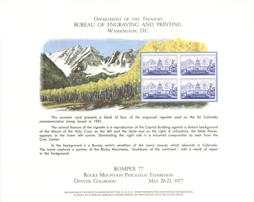 Souvenir Card # B-40 - Americana