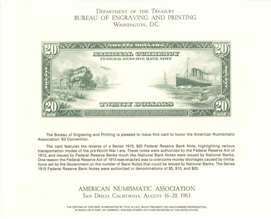Souvenir Card # B-61 - Americana