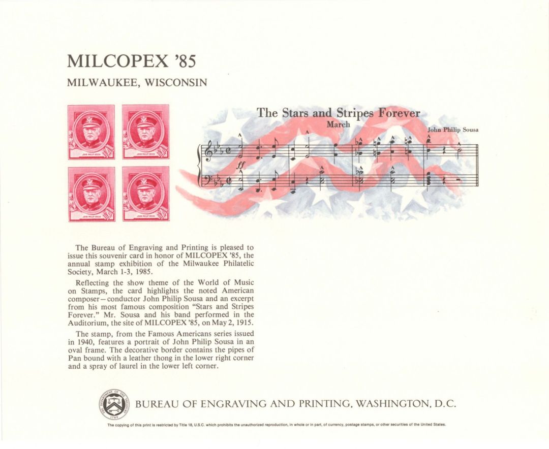 Souvenir Card # B-76 - Americana