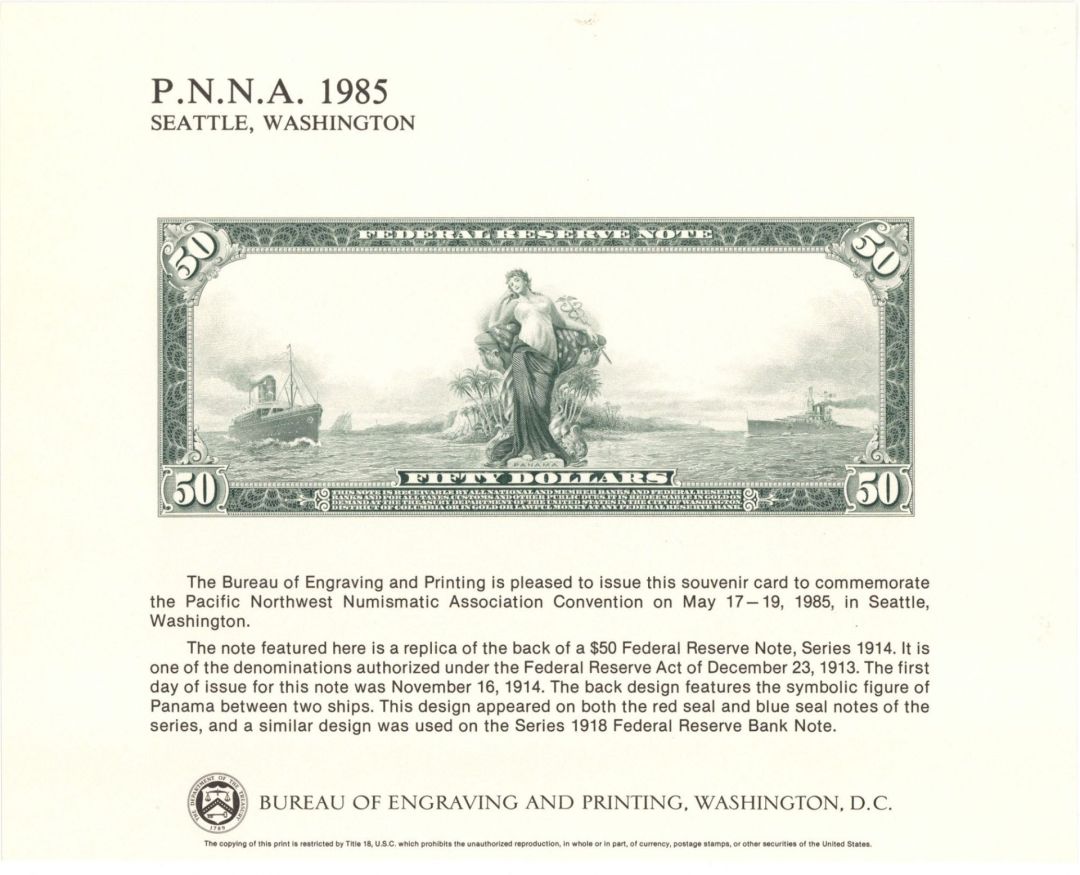 Souvenir Card # B-79 - Americana