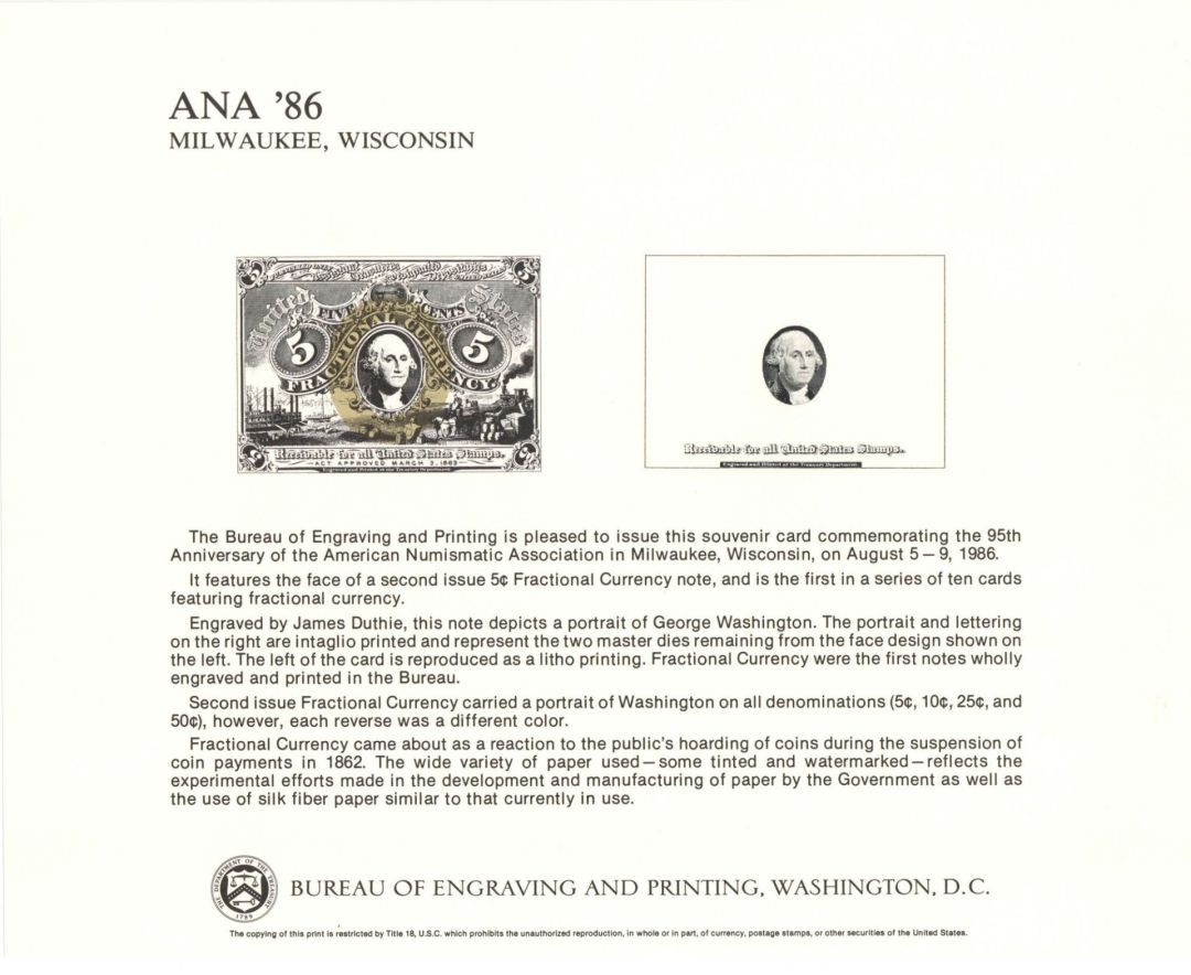 Souvenir Card # B-94 - Americana