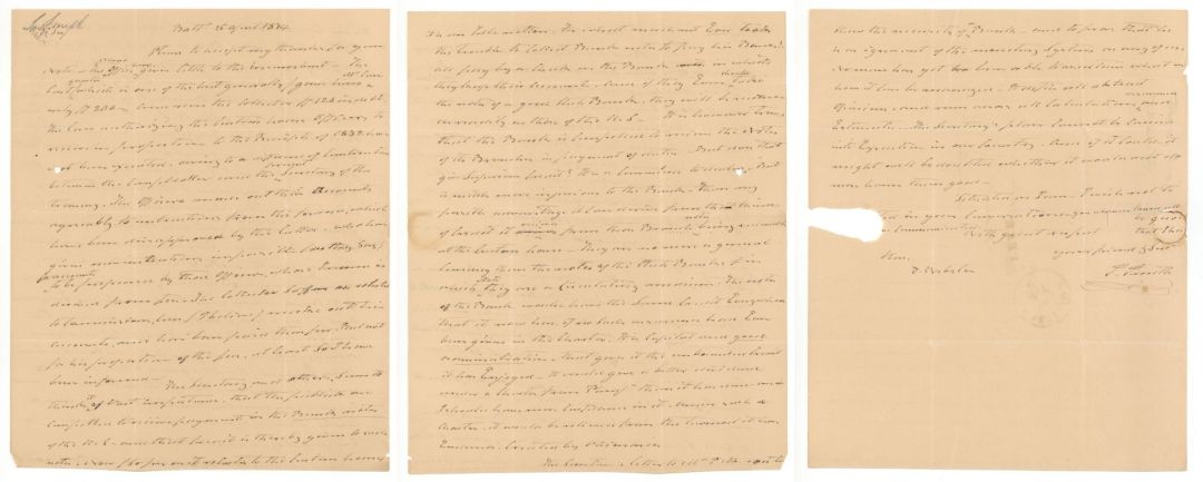 1834 dated Letter - Americana
