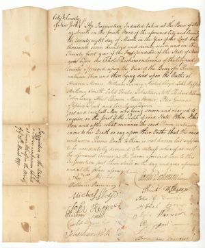 1797 dated Inquisition Letter Signed by Charles Dickinson - Americana
