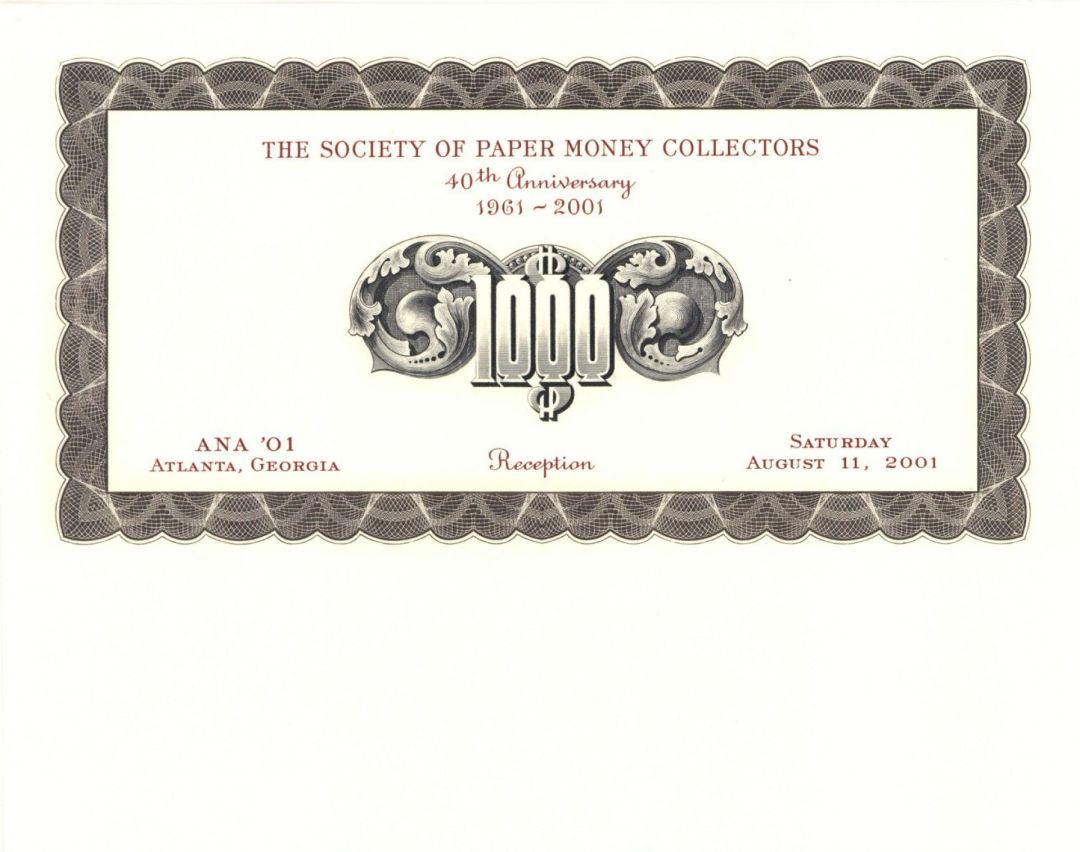 Souvenir Card dated 2001 - Americana