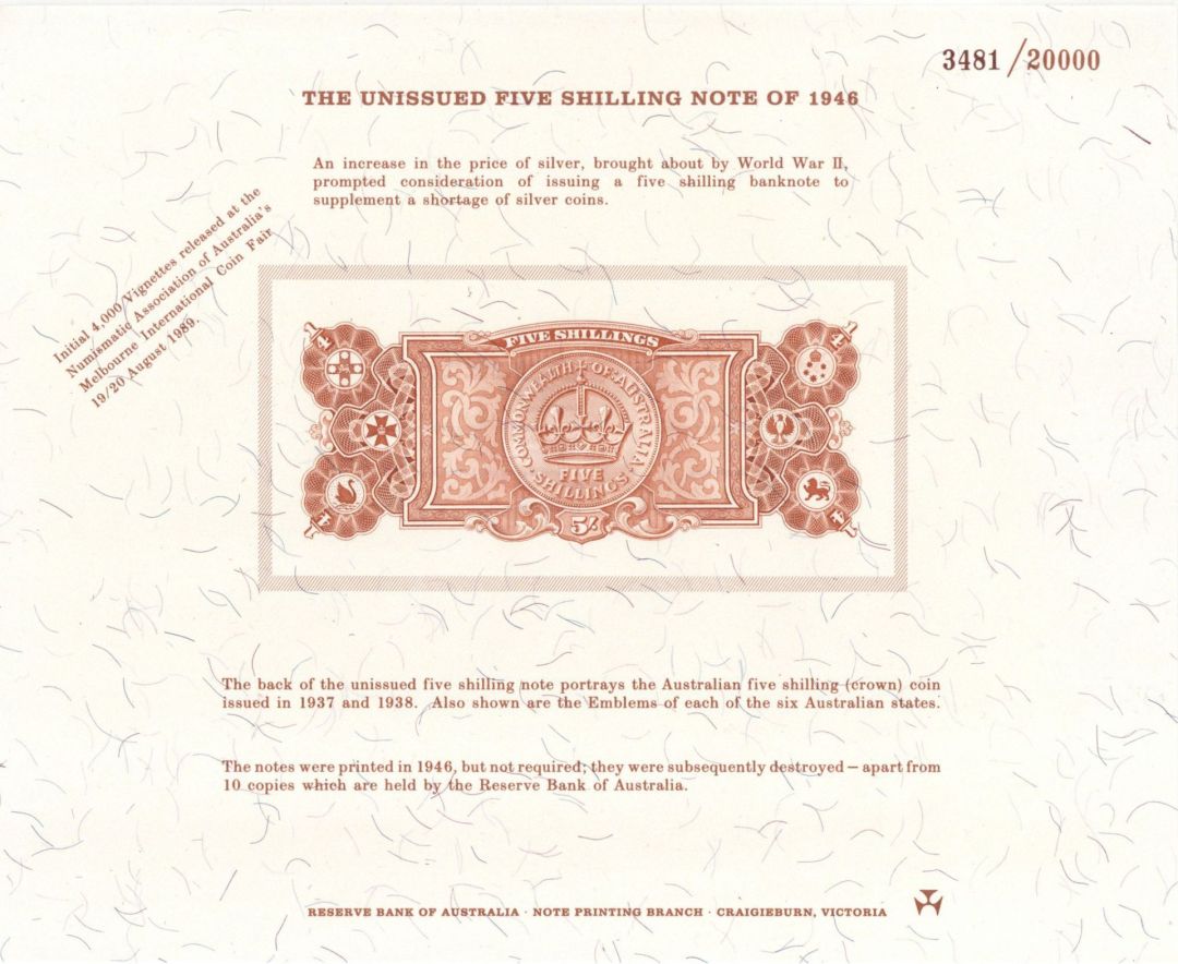 Souvenir Card dated 1989 - Americana