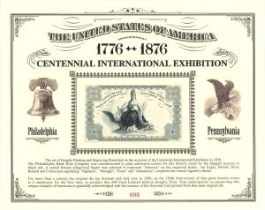 Souvenir Card dated 1776-1876 - Americana
