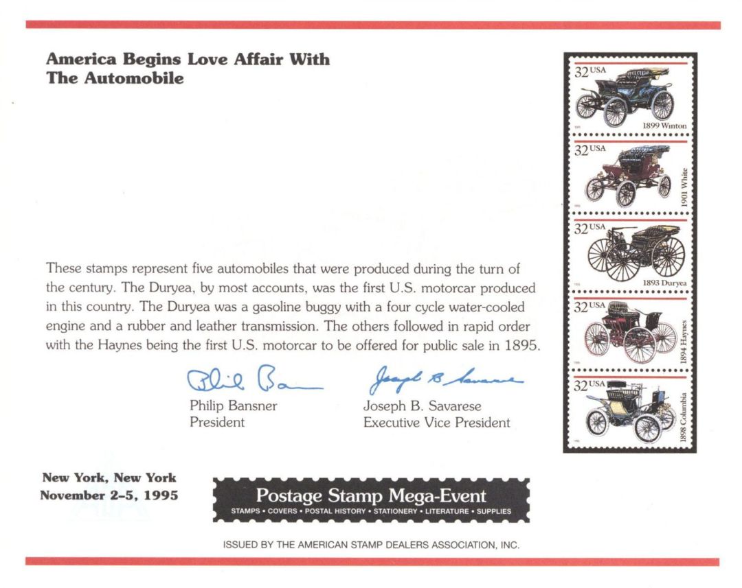 Souvenir Card dated 1995 - Americana
