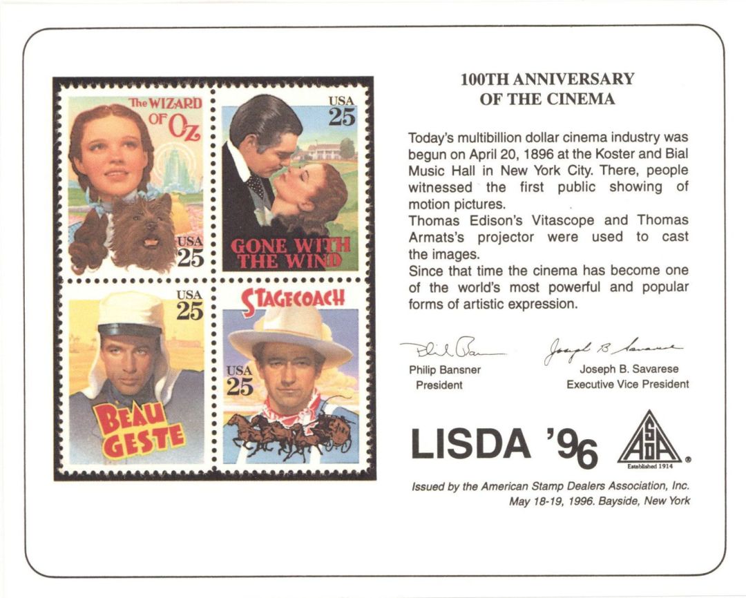 Souvenir Card dated 1996 - Americana