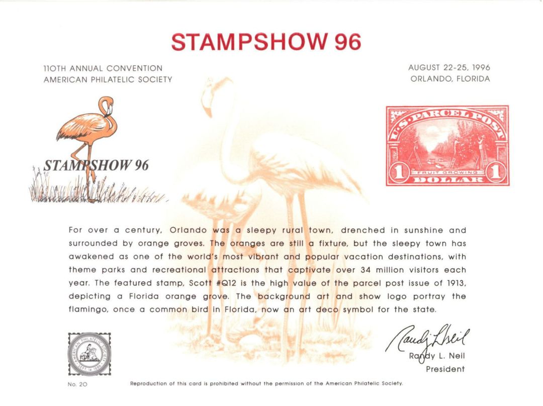 Souvenir Card dated 1996 - Americana