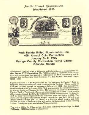 Souvenir Card dated 1995 - Americana