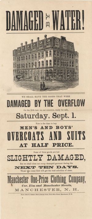 Damaged by Water! Broadside -  1930's dated Americana